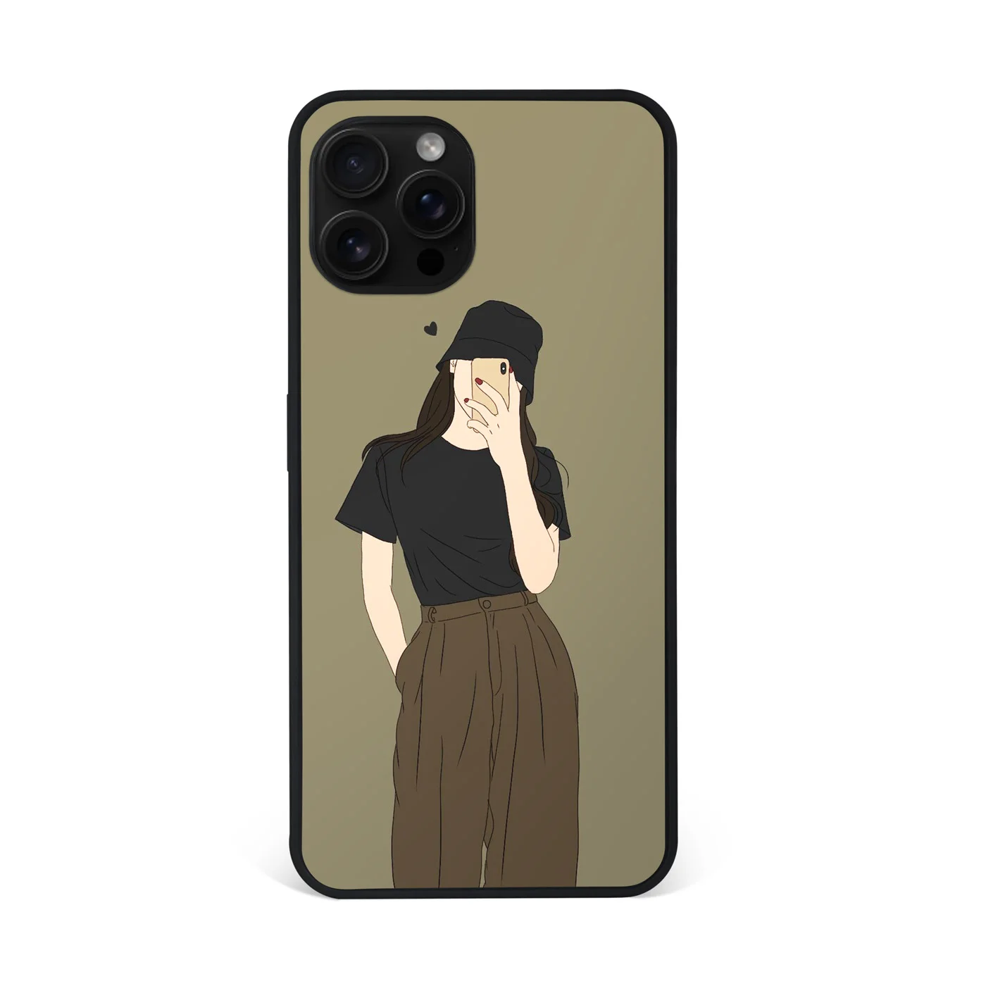 Aesthetic Girl Taking Selfie Premium Glass Phone Case