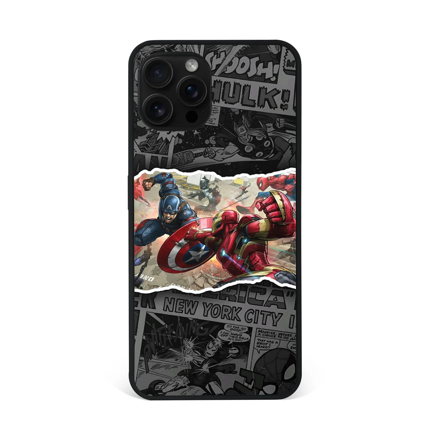 Avengers Civil War Comic Strip Premium Glass Phone Case
