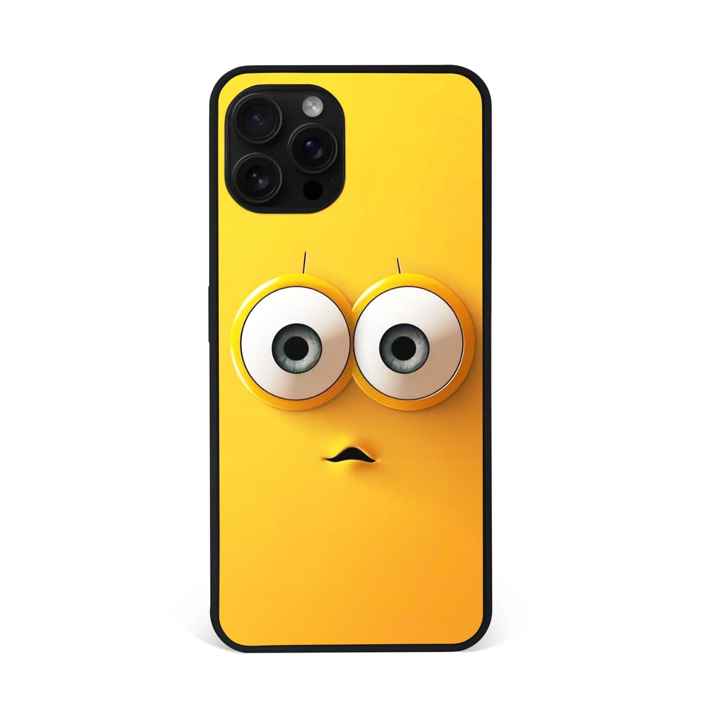 Cute Minion Face Premium Glass Phone Case