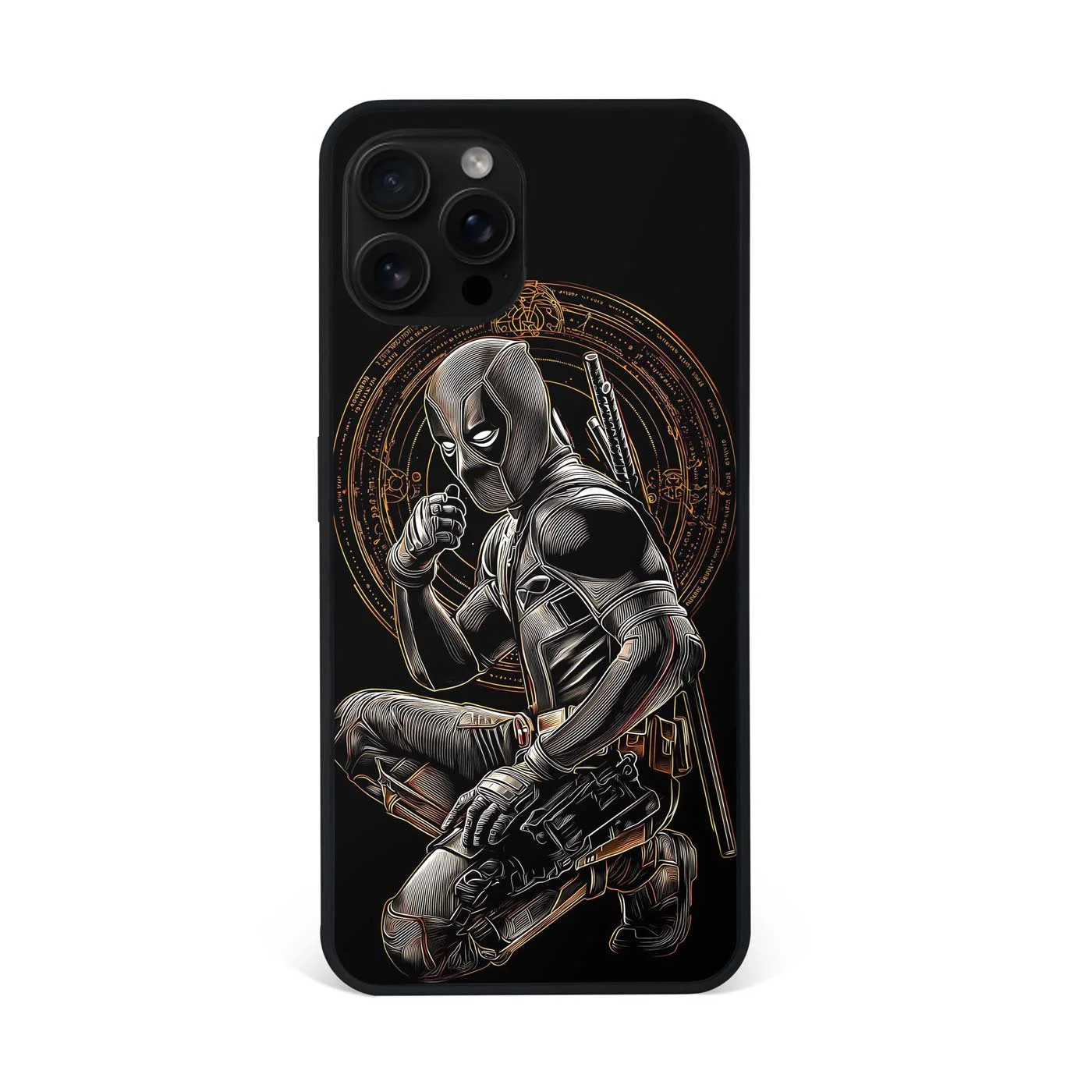 Deadpool Engraved Tattoo Art Premium Glass Phone Case