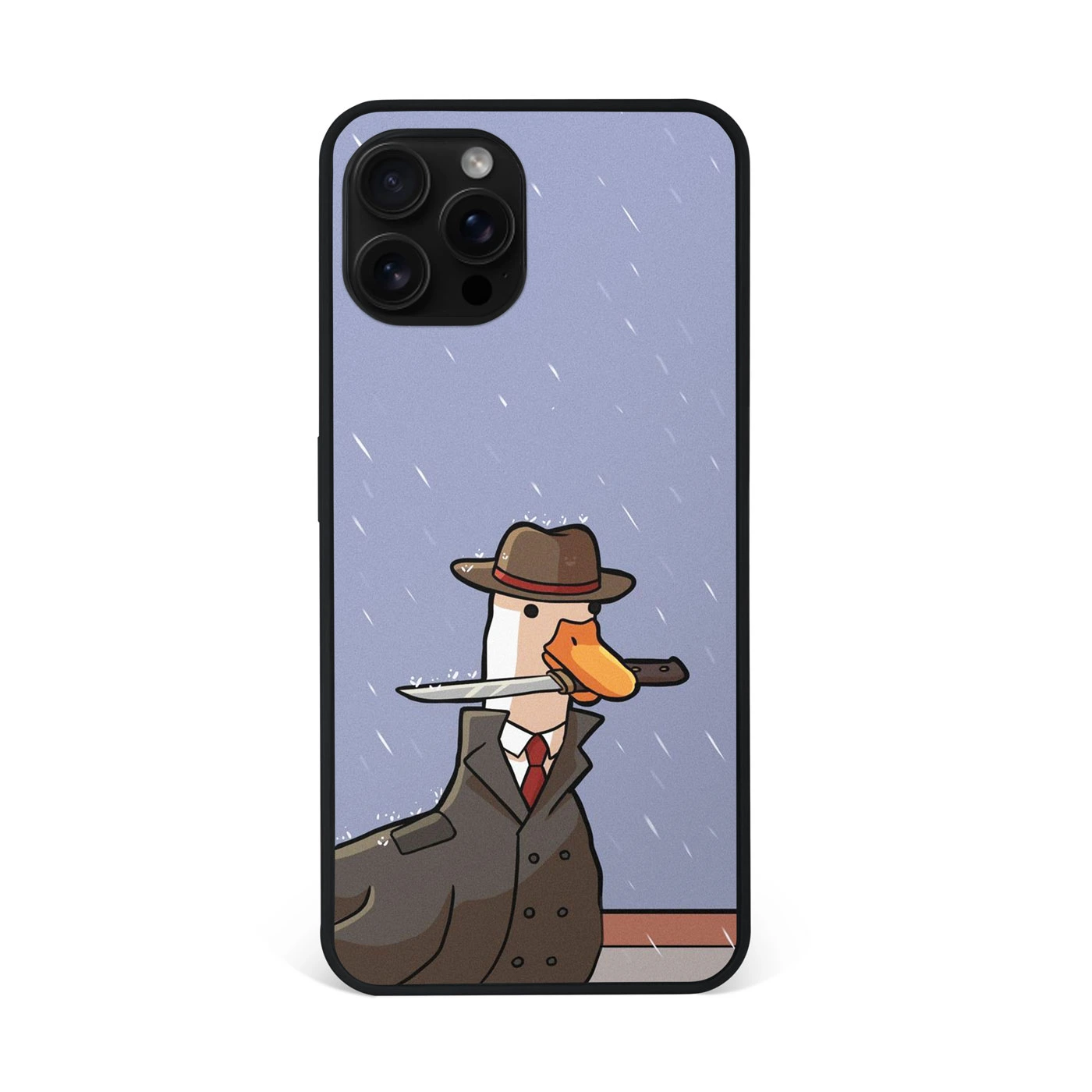 Detective Chaotic Duck Meme Premium Glass Phone Case