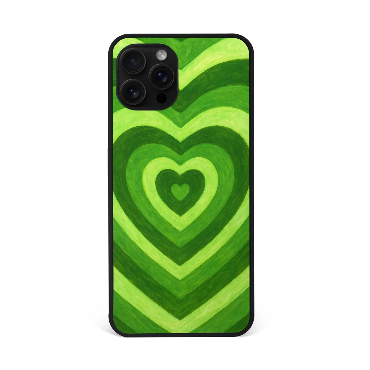 Emerald Layered Heart Premium Glass Phone Case