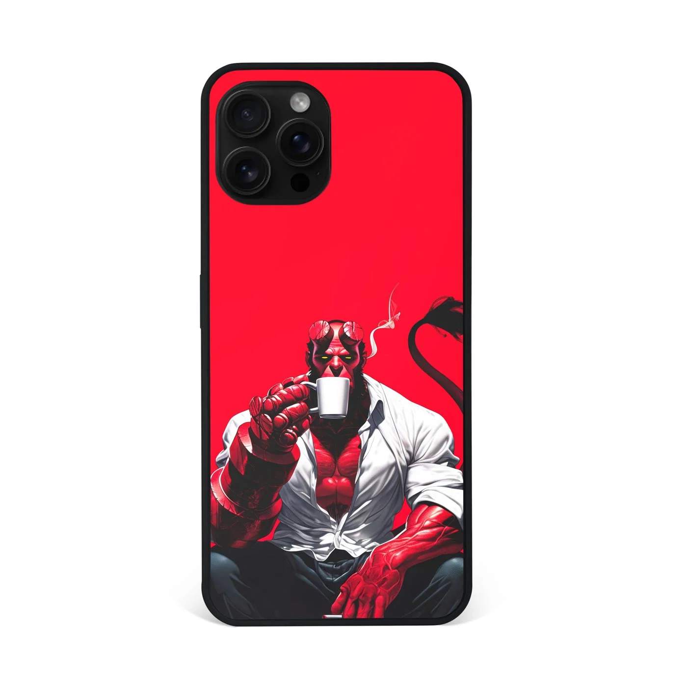 Hellboy Coffee Break Red Premium Glass Phone Case