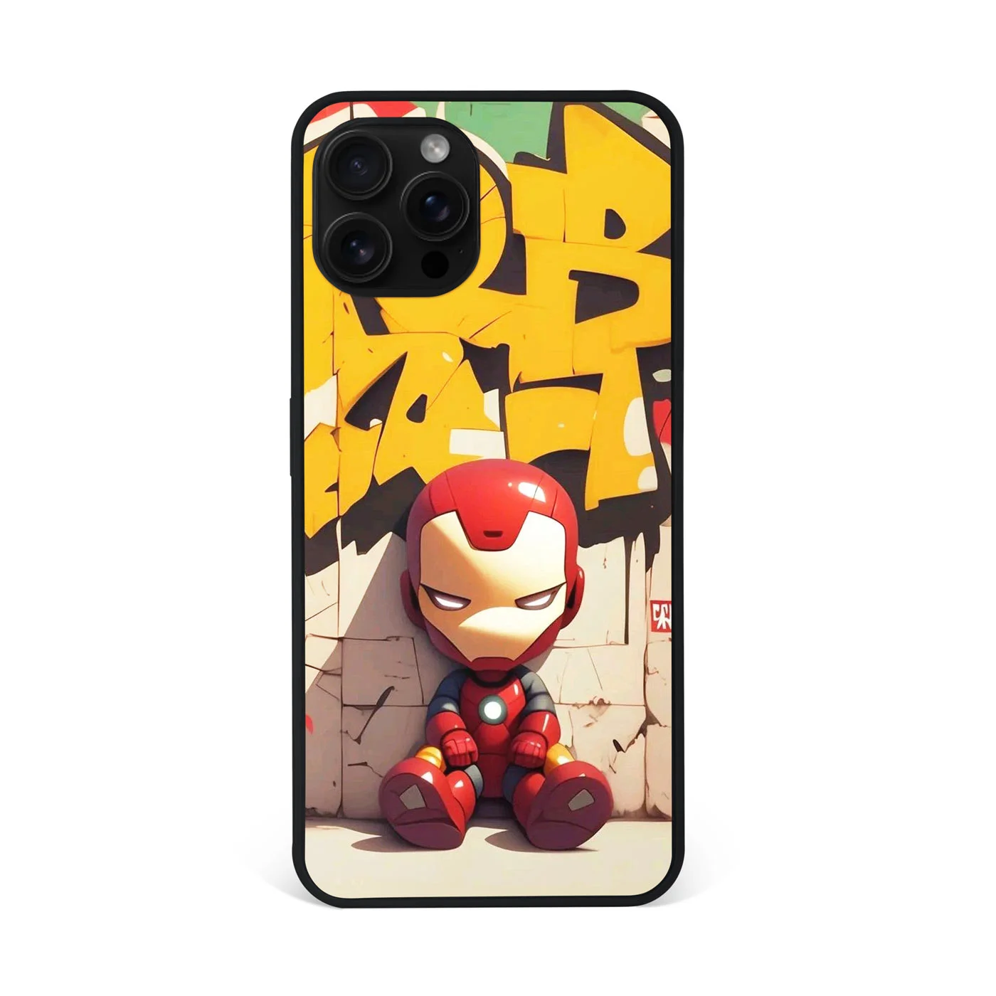 Iron Man Chibi Graffiti Premium Glass Phone Case