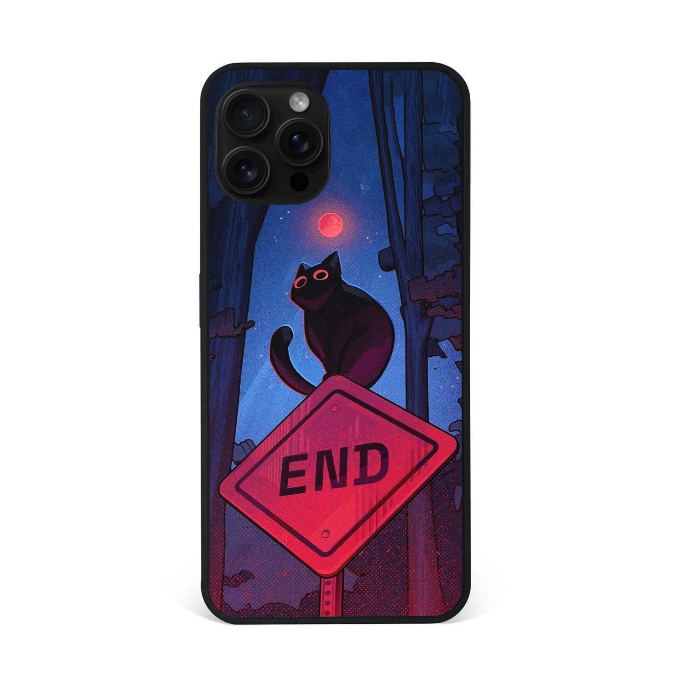 Neon Midnight Cat Premium Glass Phone Case