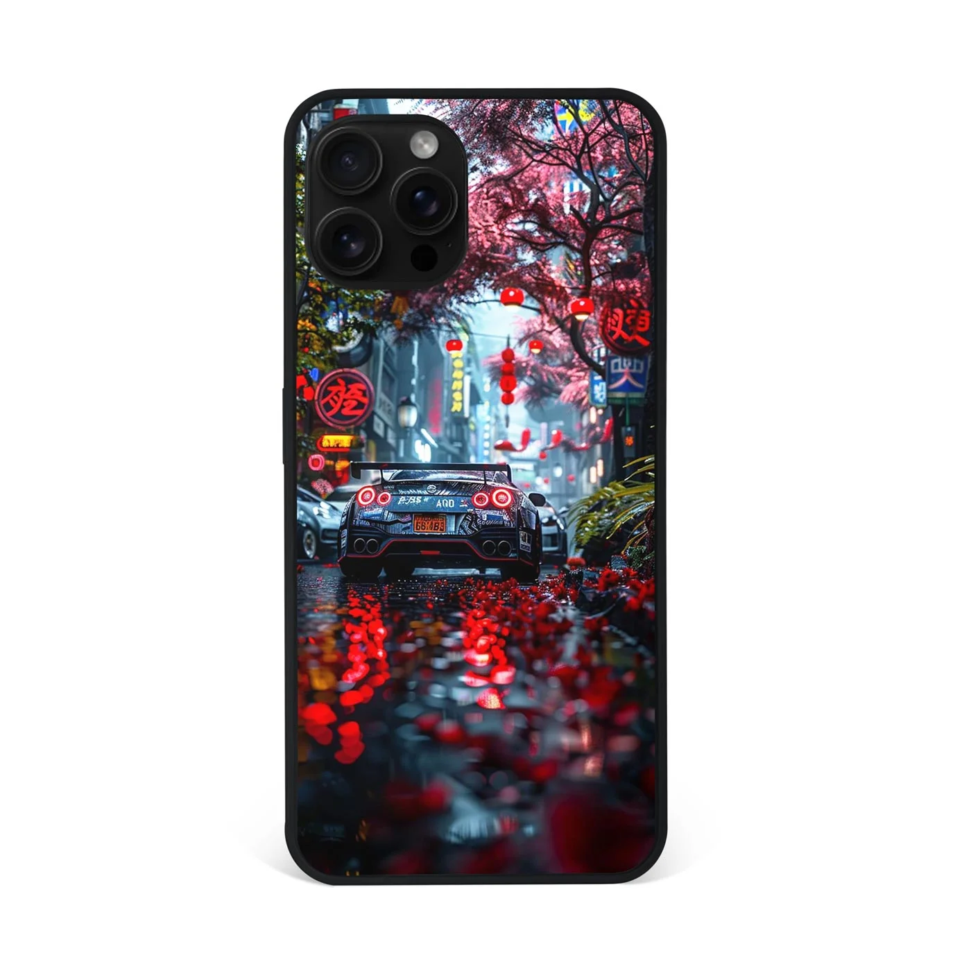 Neon Street Skyline Premium Glass Phone Case