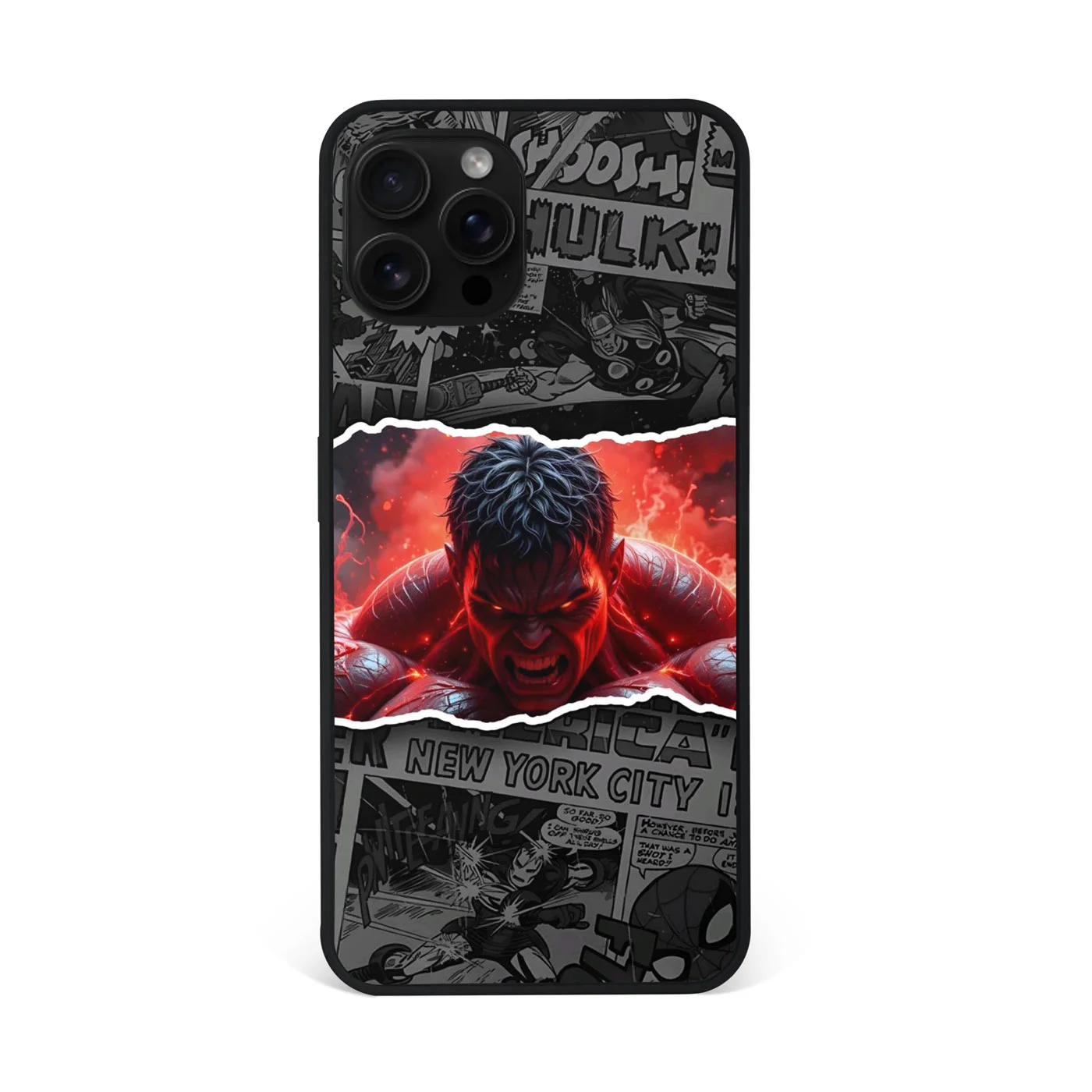 Red Hulk Comic Strip Premium Glass Phone Case