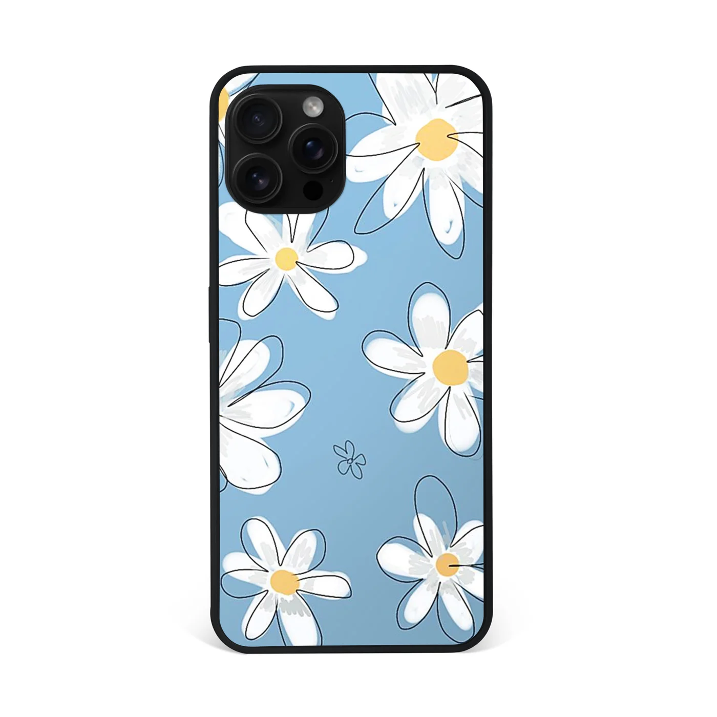Sky Blue Daisy Blooms Premium Glass Phone Case