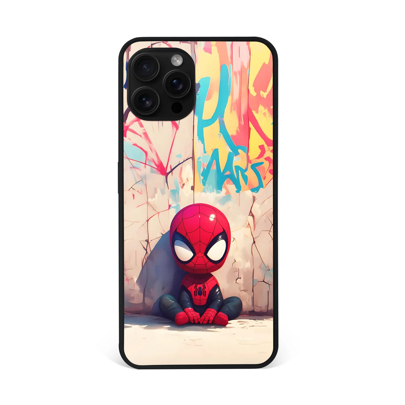 Spiderman Chibi Graffiti Premium Glass Phone Case