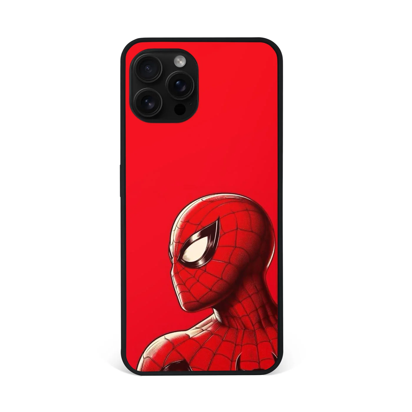 Spiderman Side Profile Minimal Red Premium Glass Phone Case