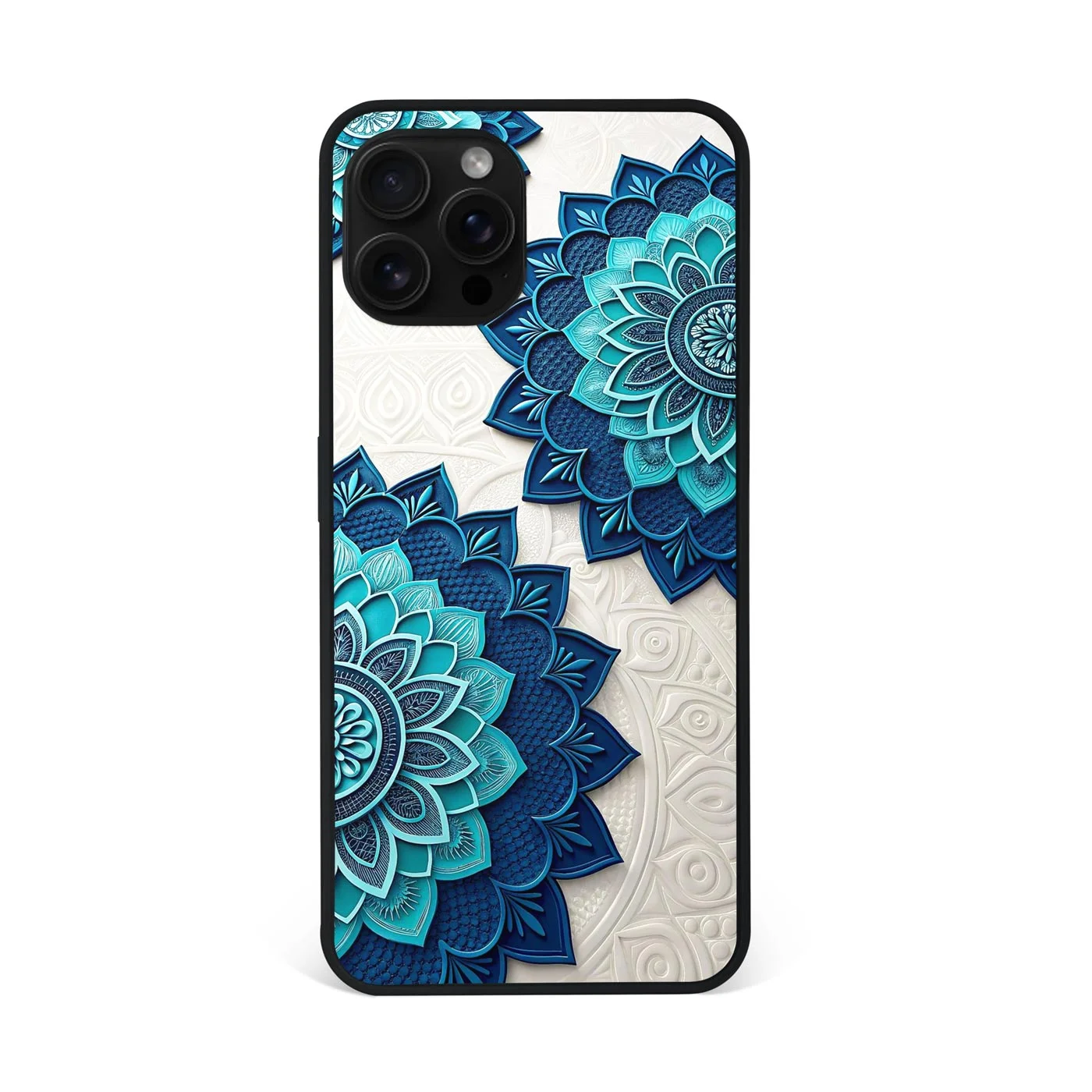 Turquoise Layered Mandala Premium Glass Phone Case