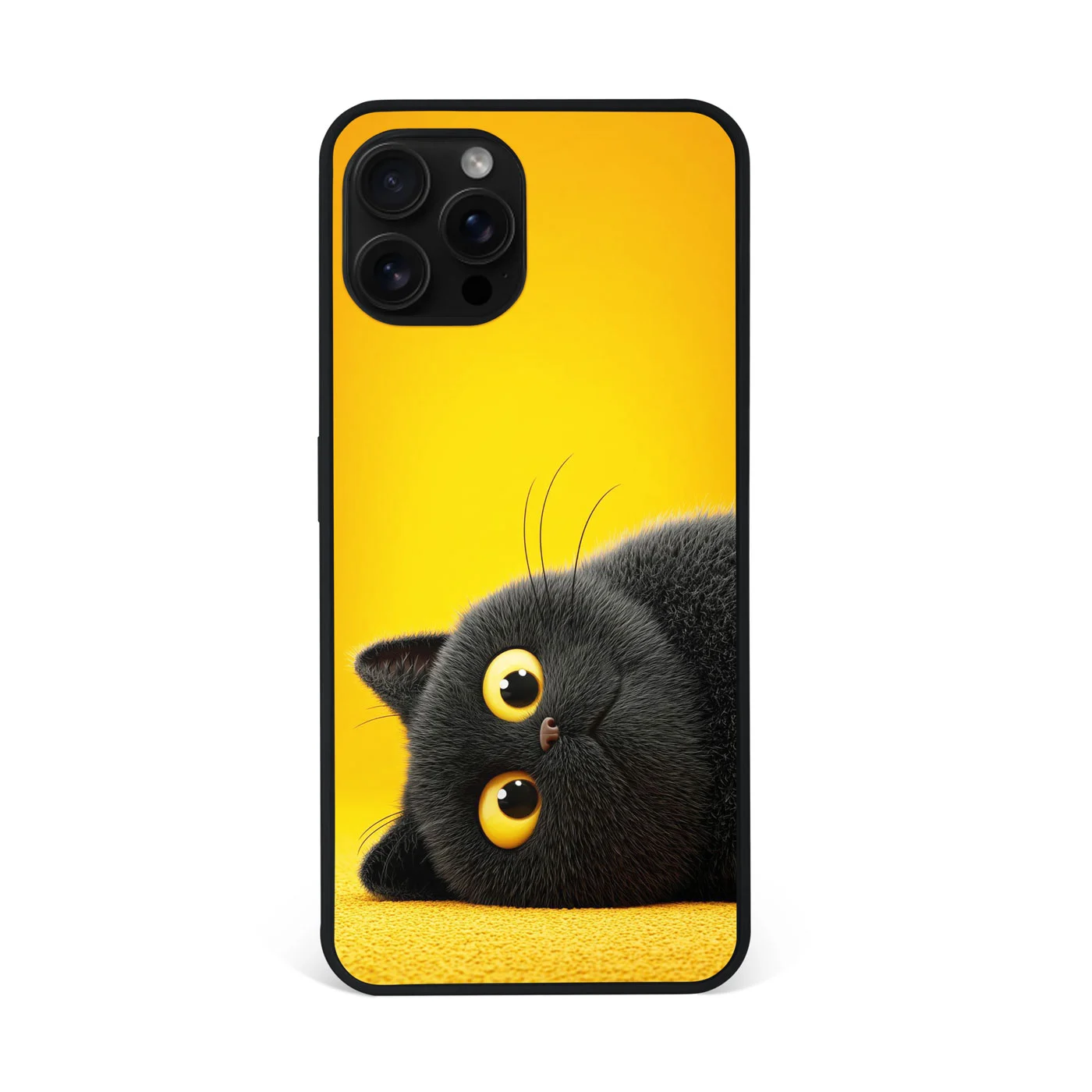 Yellow Glow Kitty Premium Glass Phone Case