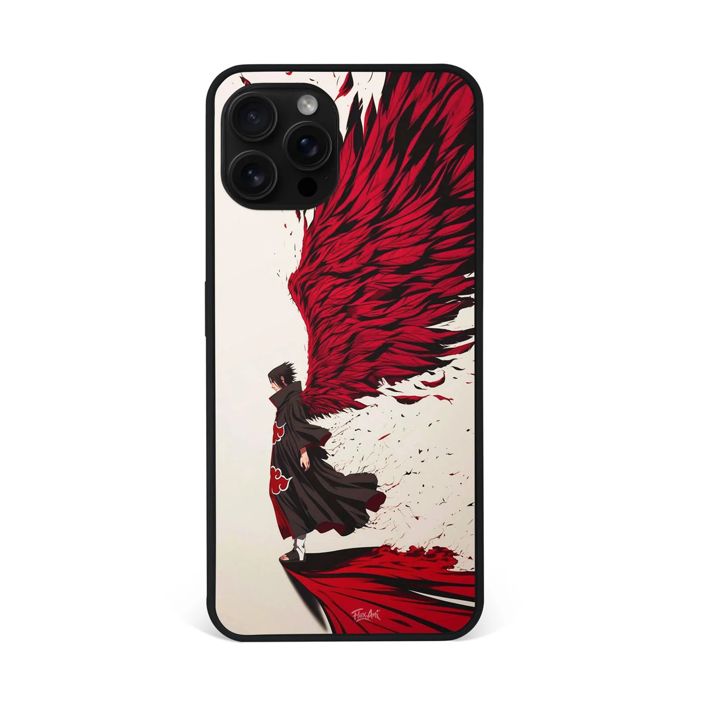 Itachi Akatsuki Red Wings Premium Glass Phone Case