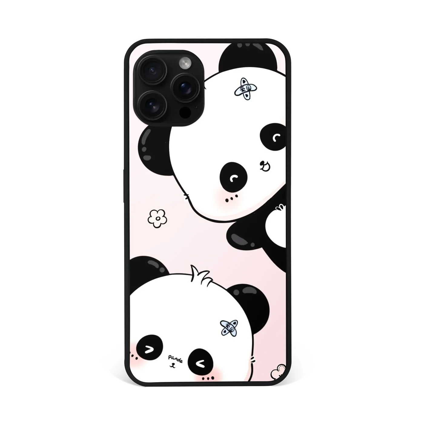 Kawaii Panda Duo Premium Glass Phone Case