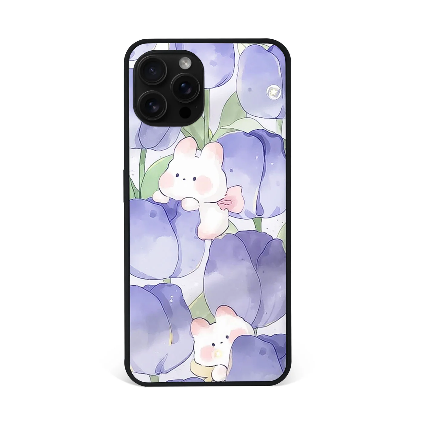 Purple Tulip Bunny Dream Premium Glass Phone Case